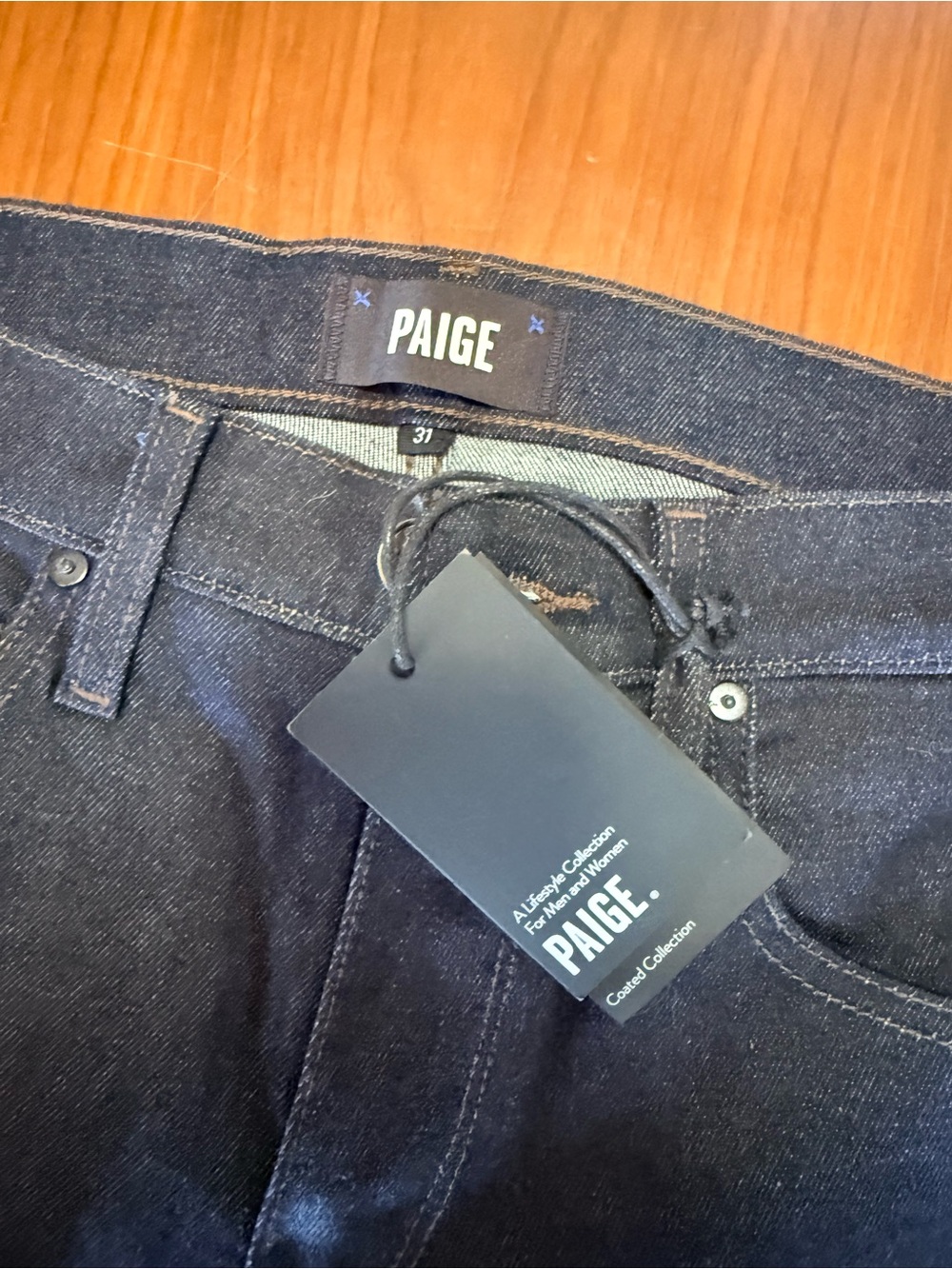 PAIGE Men's Slim Straight Jeans in Deep Navy Wash sz31